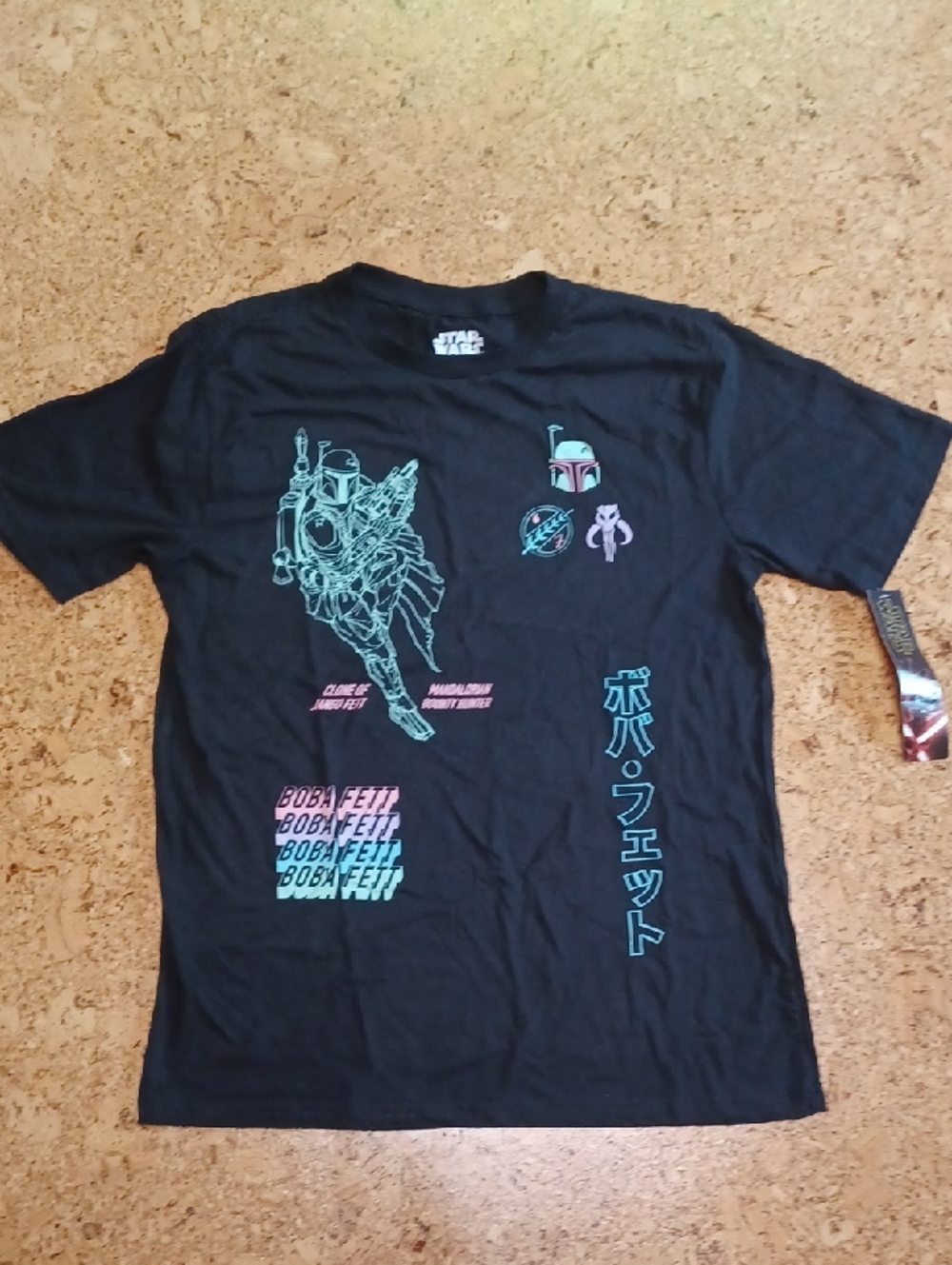Star Wars Mad Engine Black Boba Fett T Shirt Size L NWT